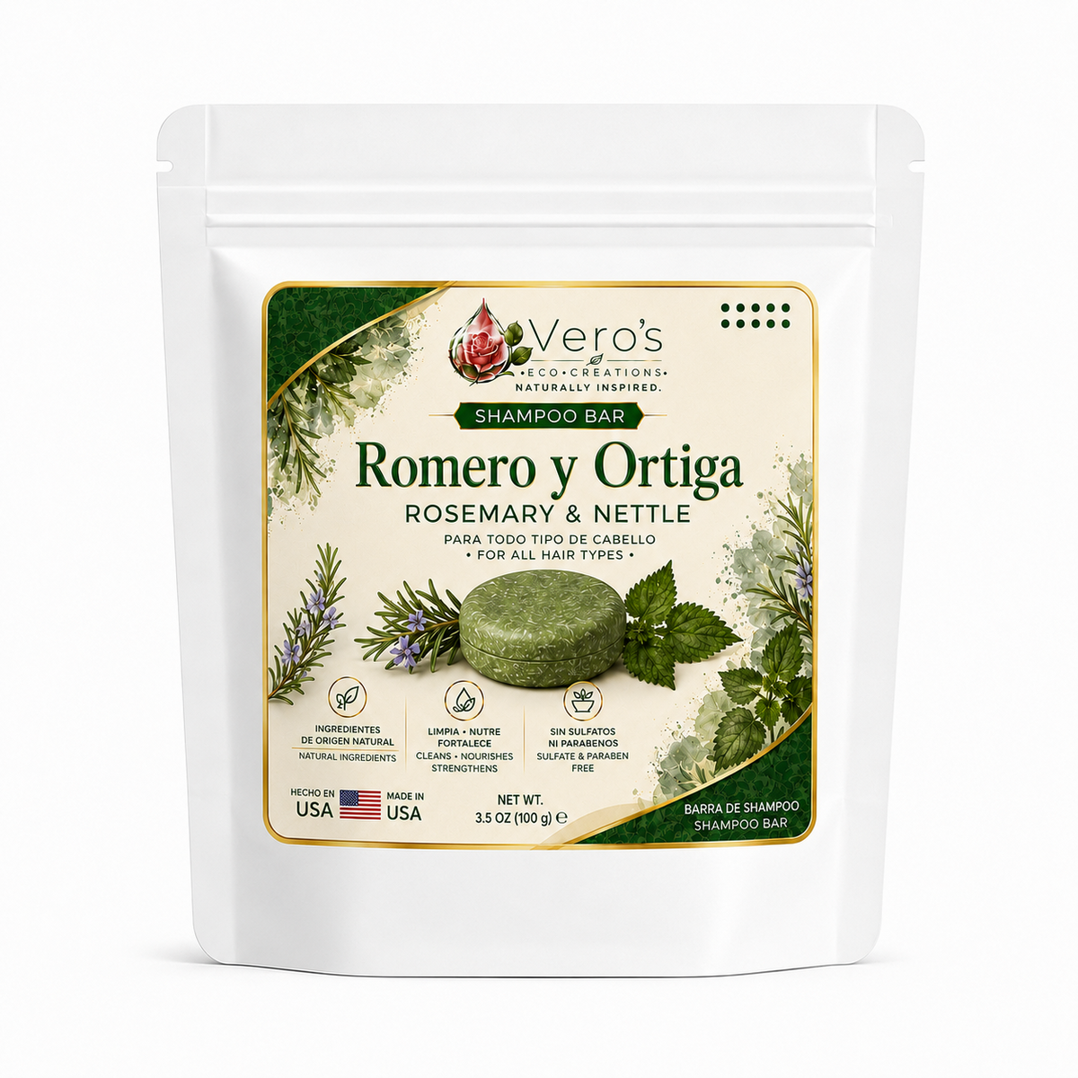 VERO'S ROMERO & ORTIGA BAR SHAMPOO
