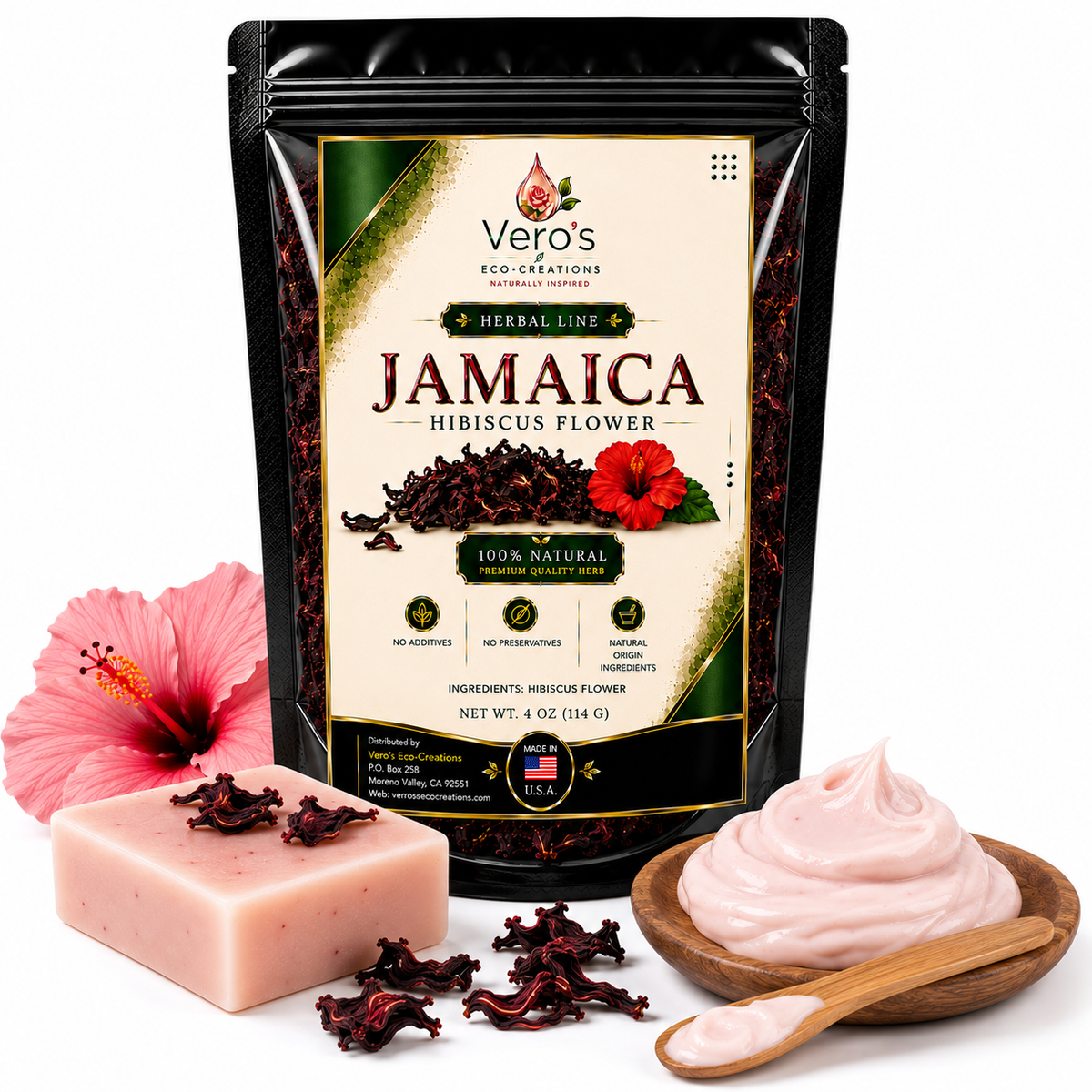 VERO'S HERBAL JAMICA DRIED FLOWER 4OZ 114G