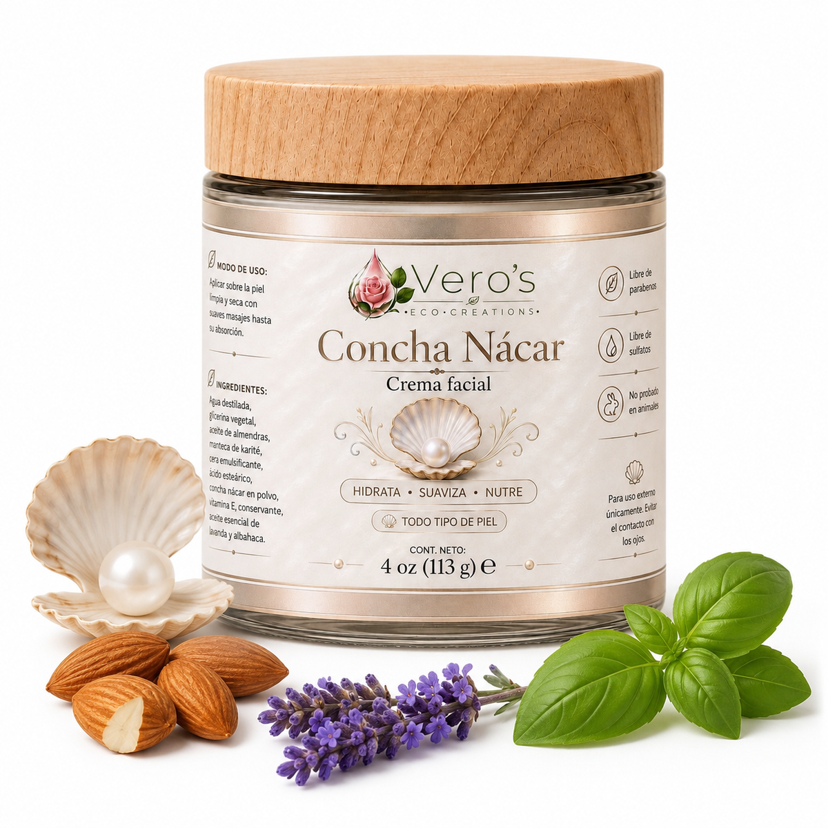 VERO'S CONCHA NACAR FACIAL CREAM 4OZ