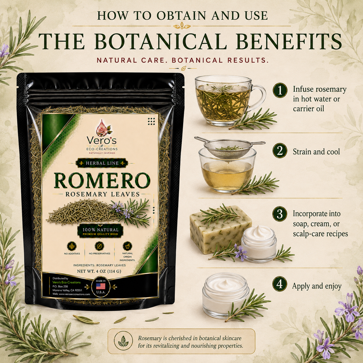 VERO'S HERBAL ROMERO DRIED WHOLESALE BAG 2LBS
