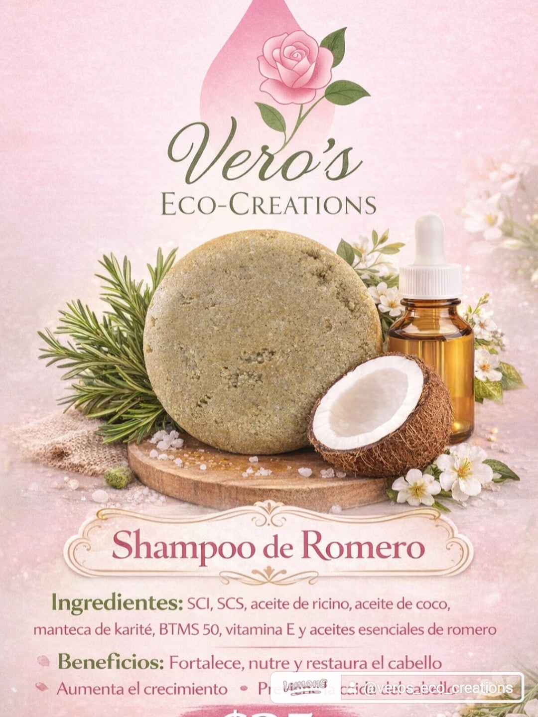 Shampoo de Romero: (bar shampoo of Rosemary)