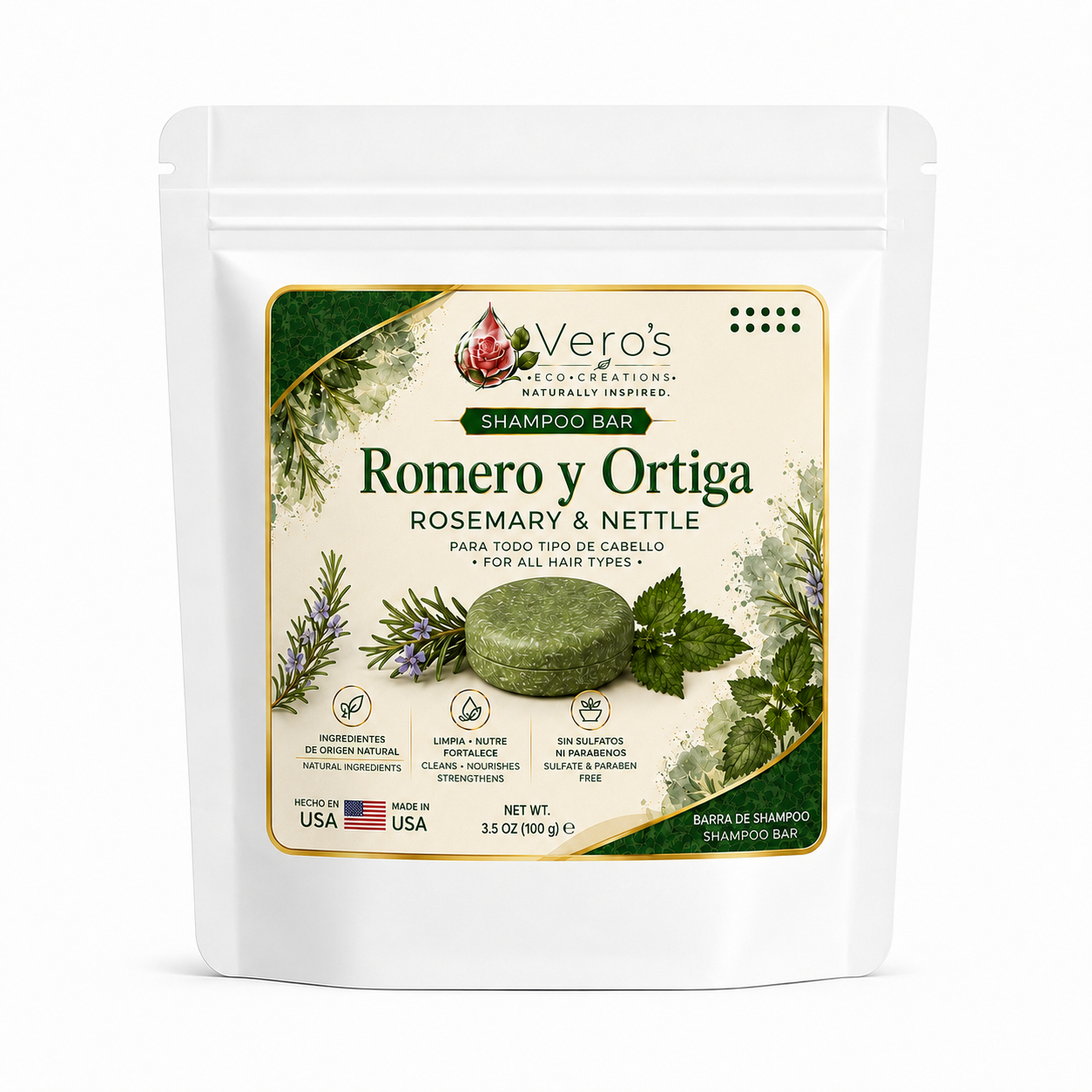 VERO'S ROMERO & ORTIGA BAR SHAMPOO