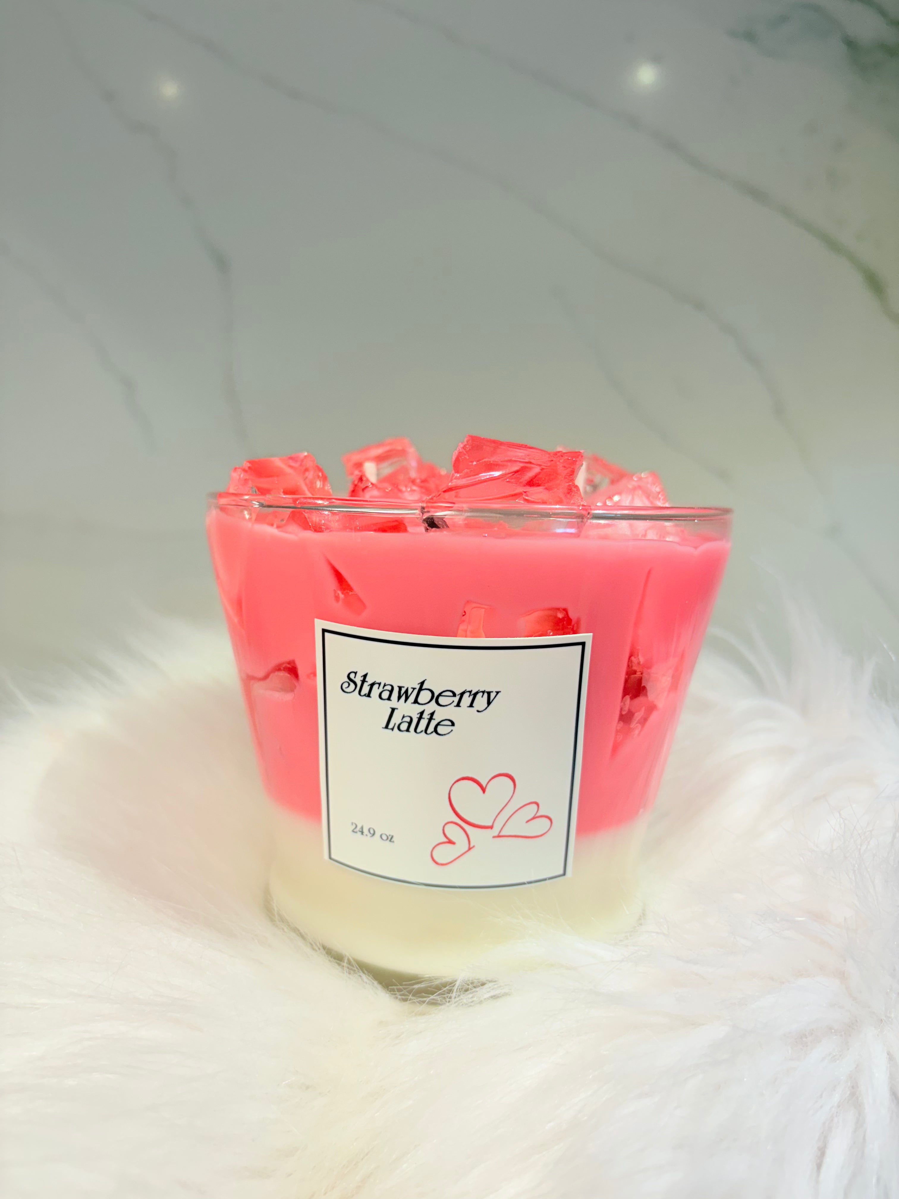 strawberry latte vela de cera de soya parafina en gel