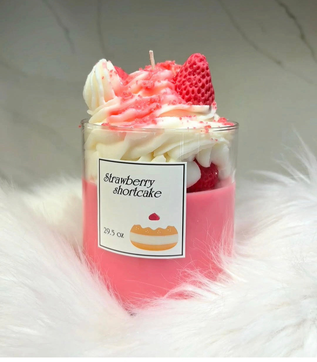 Strawberry shortcake vela de cera soya