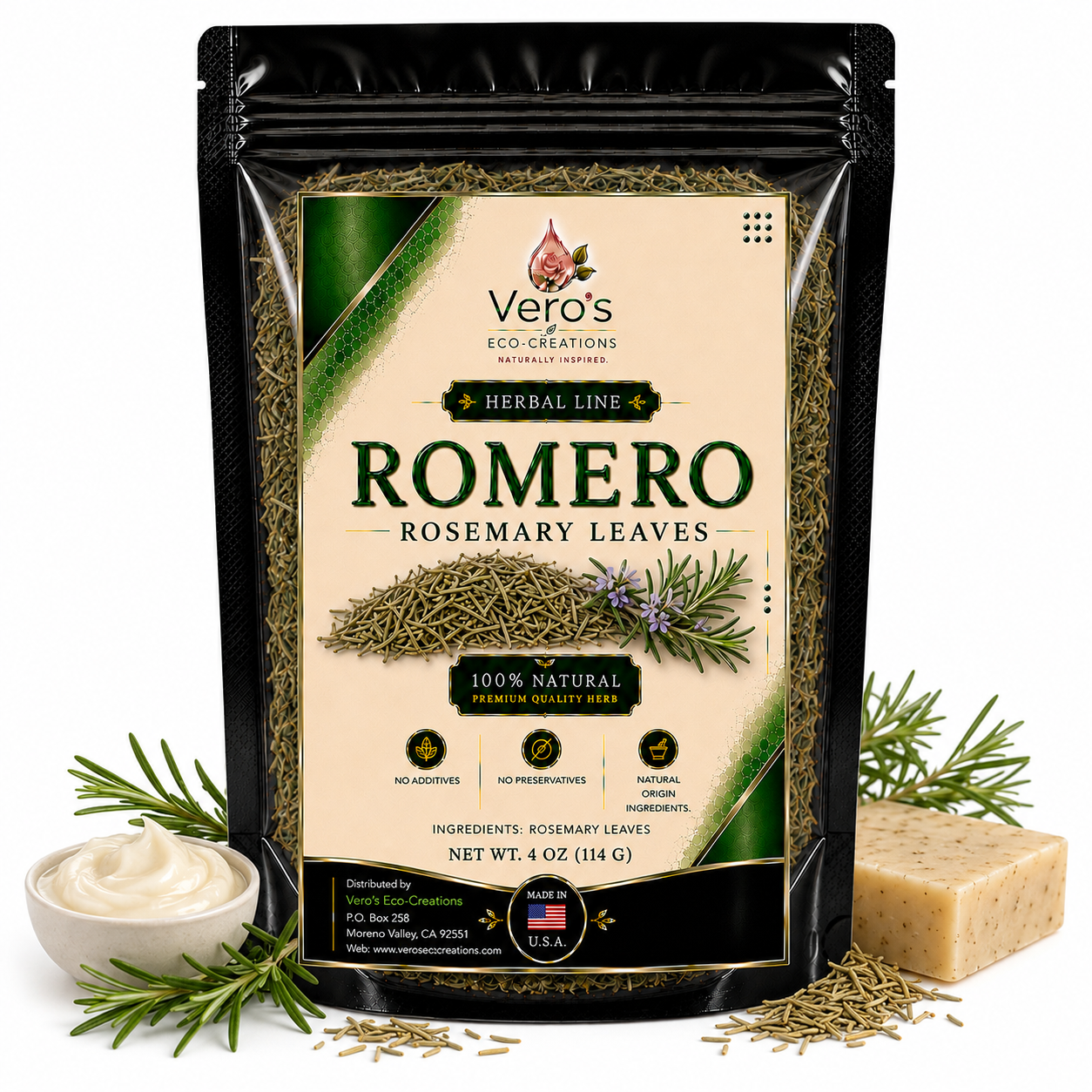 VERO'S HERBAL ROMERO  DRIED  4OZ 114G