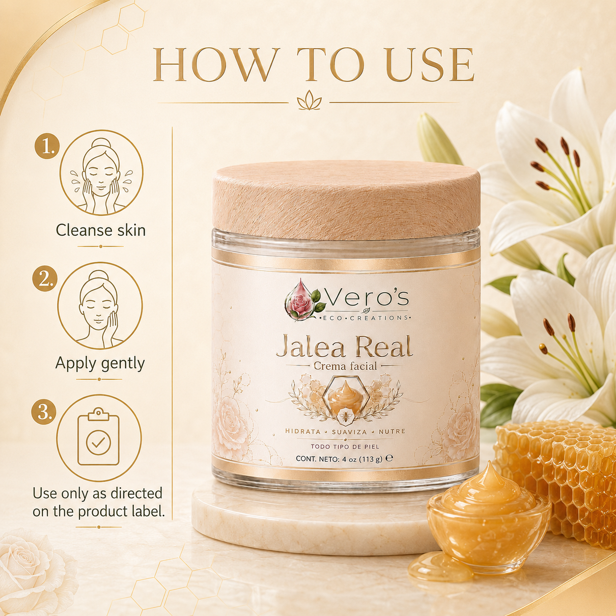 VERO'S JALEA REAL  FACIAL CREAM 4OZ