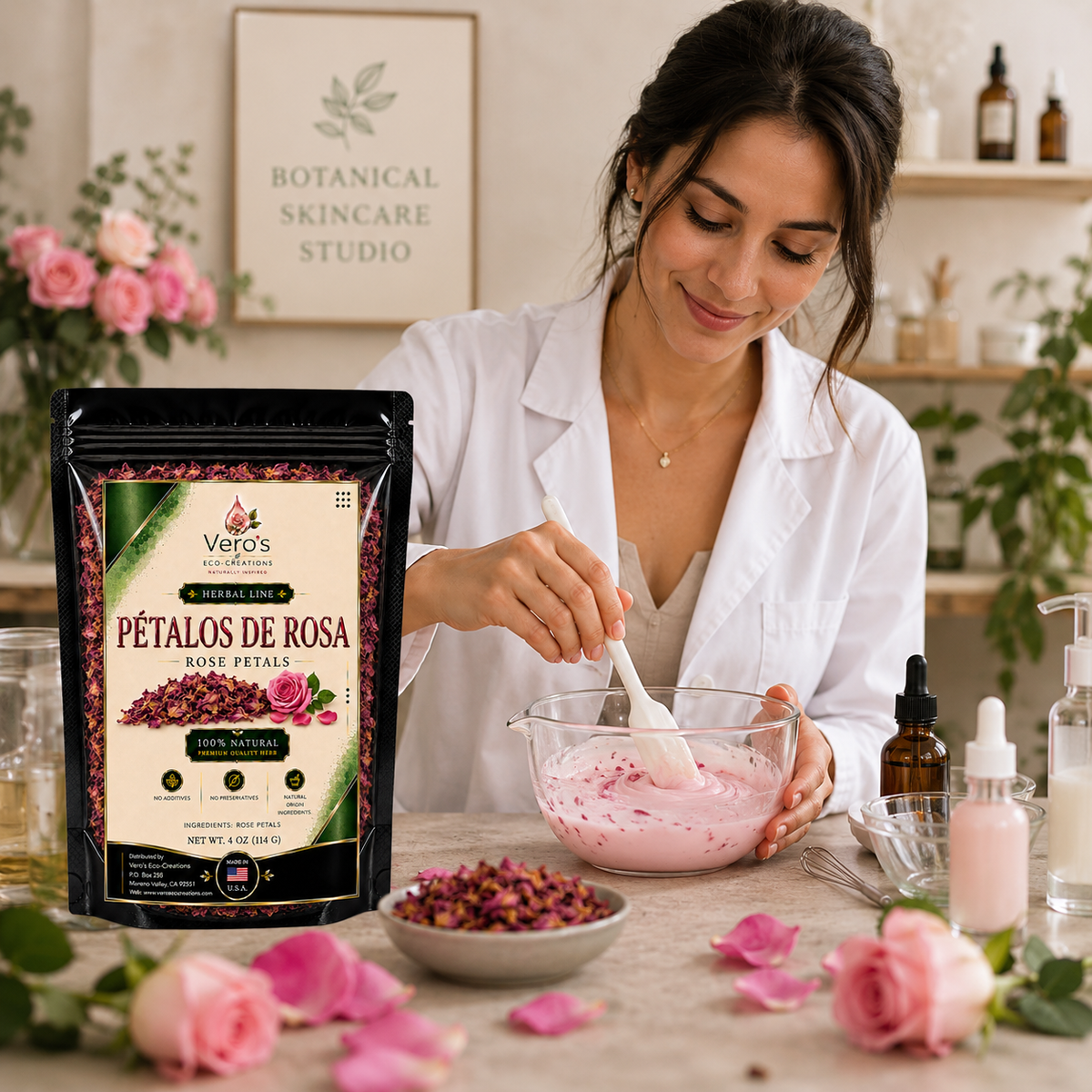 VERO'S HERBAL PETALOS DE ROSA DRIED FLOWER  4OZ 114G